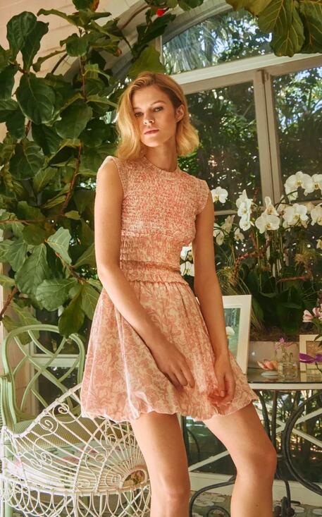 HUNTER BELL Dresses & Skirts - Hunter Bell Tuckernuck Anita Smocked Sleeveless Mini Dress Rosewater Floral M